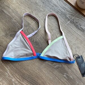 Tavik Colorblock Bikini Top with Red, Blue, and Green